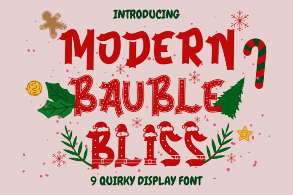 Modern Bauble Bliss: Festive Typography for Impactful Design